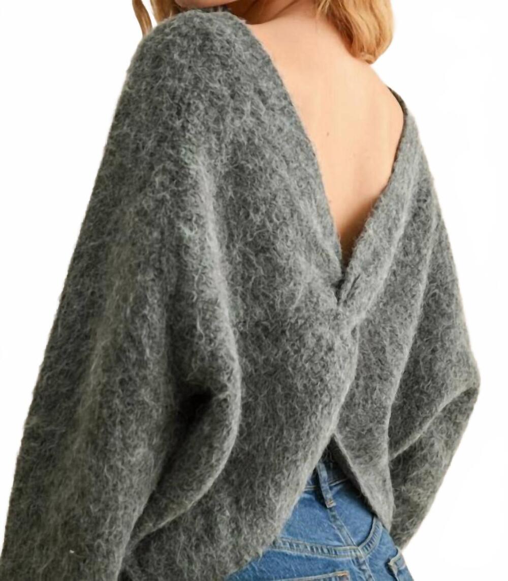 NEW MIOU MUSE long sleeve reversible sweater in charcoal
